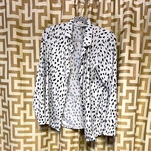 Black and white button up dress shirt.